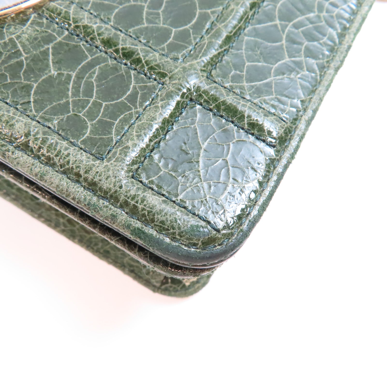 Dior CD GHW Diorama Shoulder Bag M0440 Calfksin Leather Green