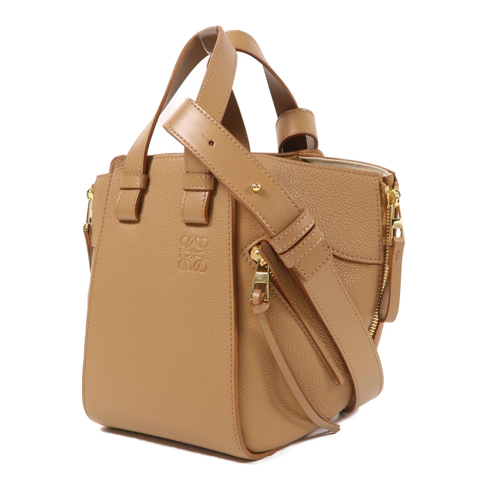 LOEWE 牛皮皮革Compact Hammock Bag金扣手挽肩背兩用袋