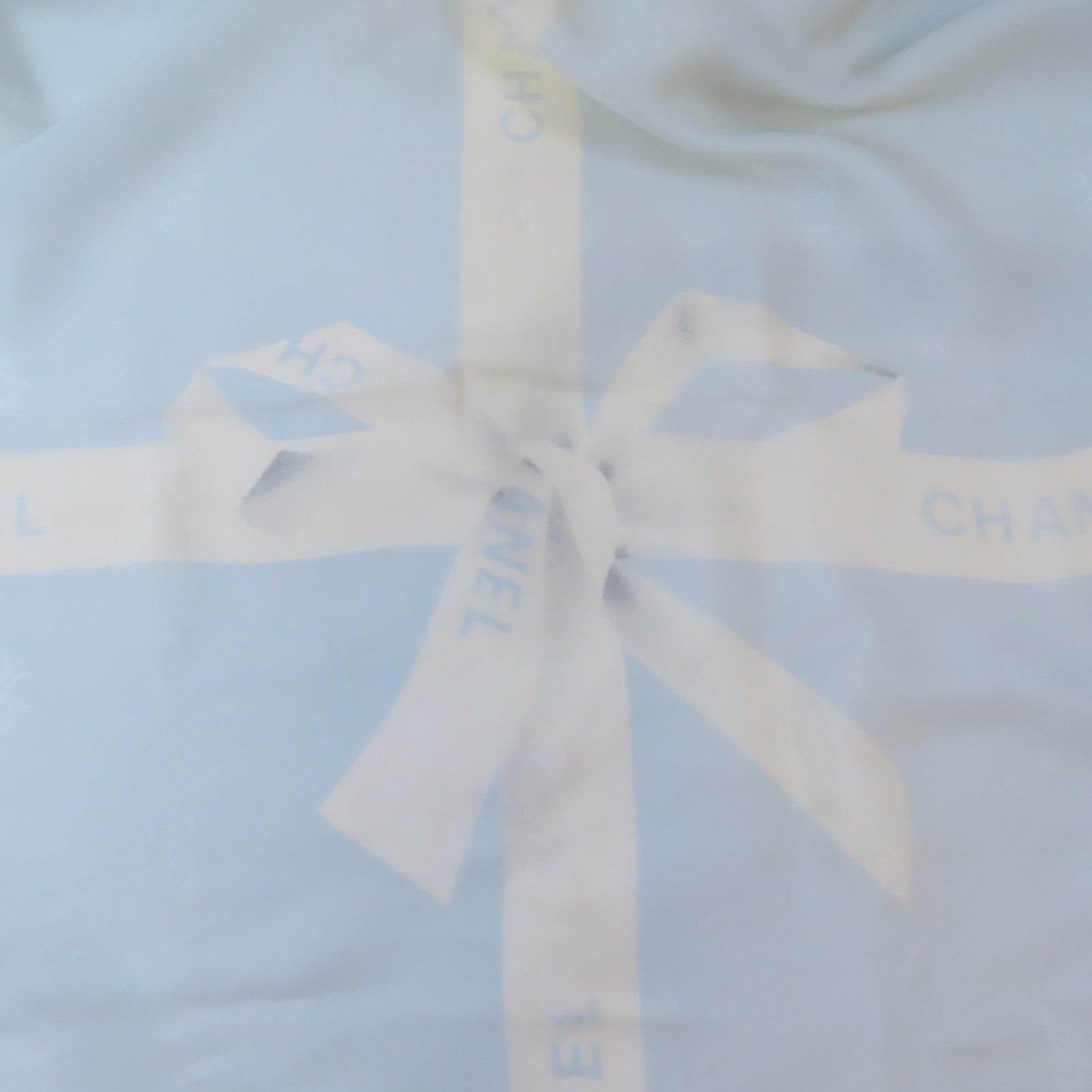 CHANEL 絲質Scarf絲巾粉紅色/淺藍色/米白色