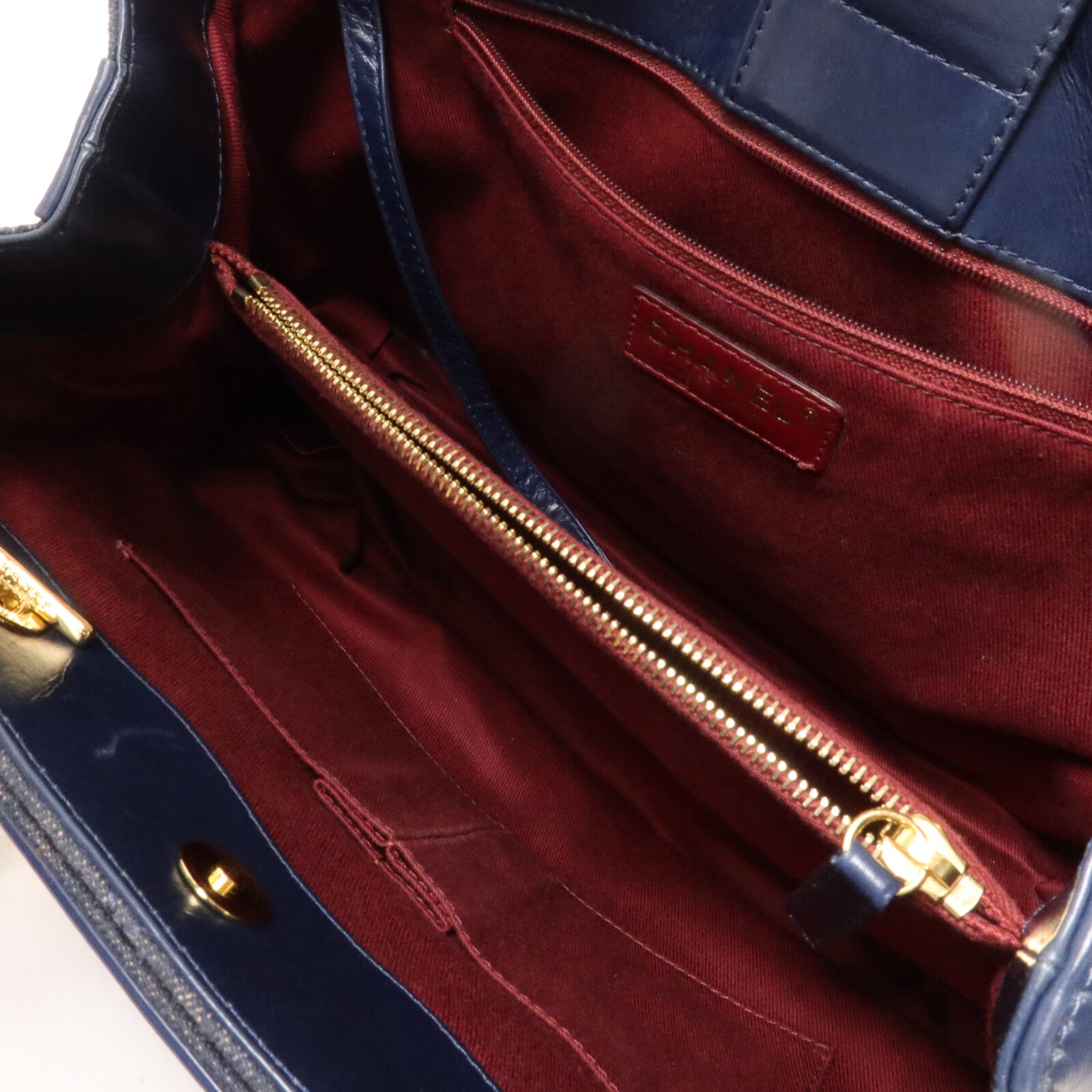 CHANEL 牛仔布/牛皮皮革Shoulder Bag鏈帶手挽肩背兩用袋
