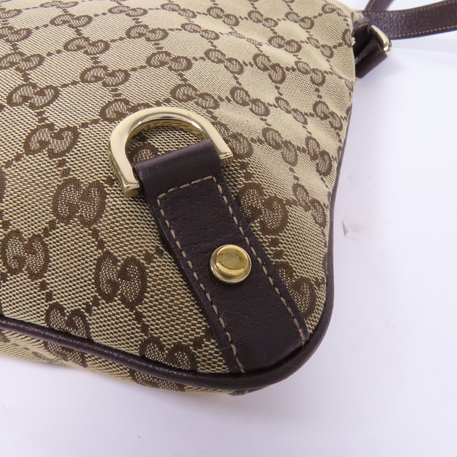 GUCCI 帆布Shoulder Bag金扣肩背袋