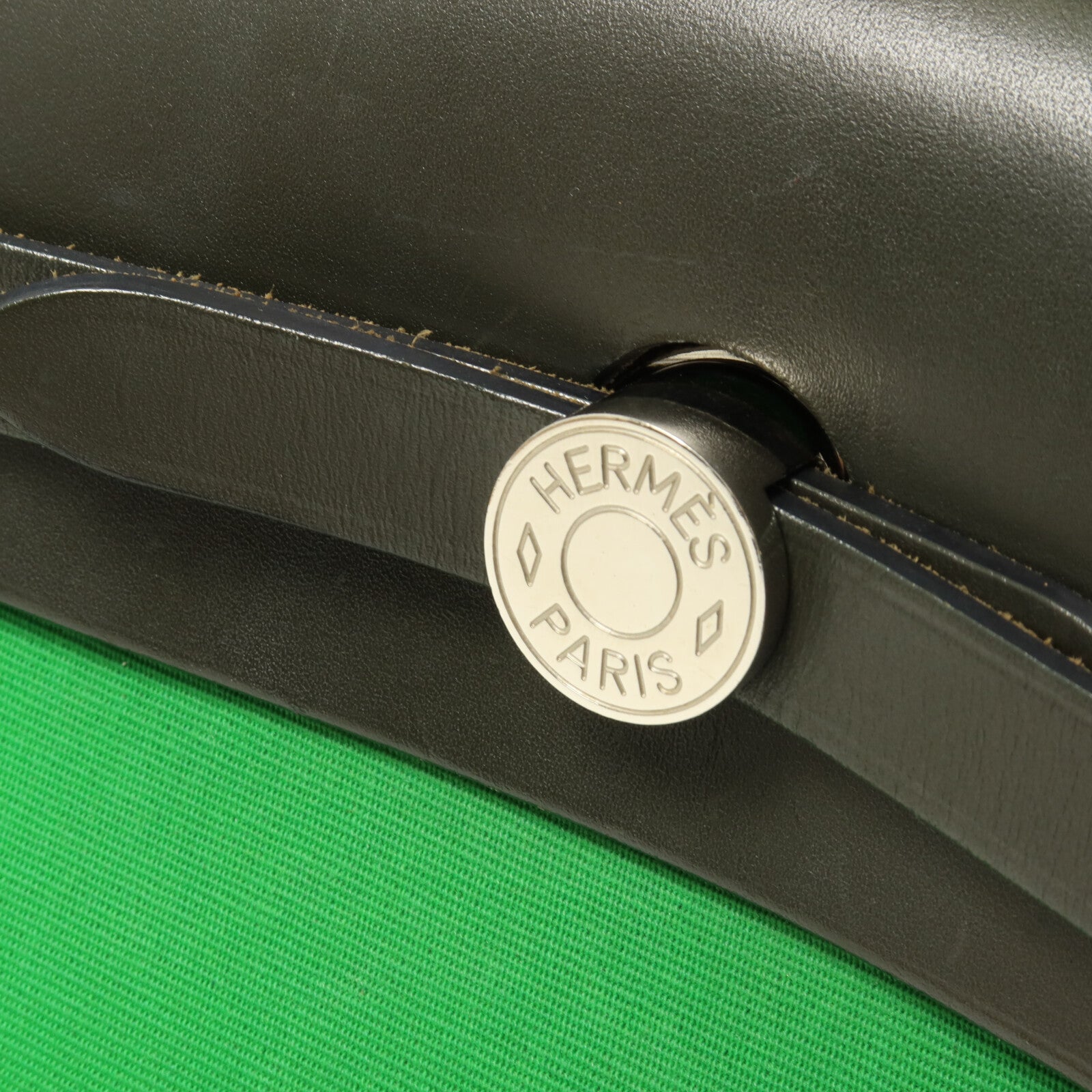 HERMES 帆布Herbag PM手挽肩背兩用袋Cactus/Khaki