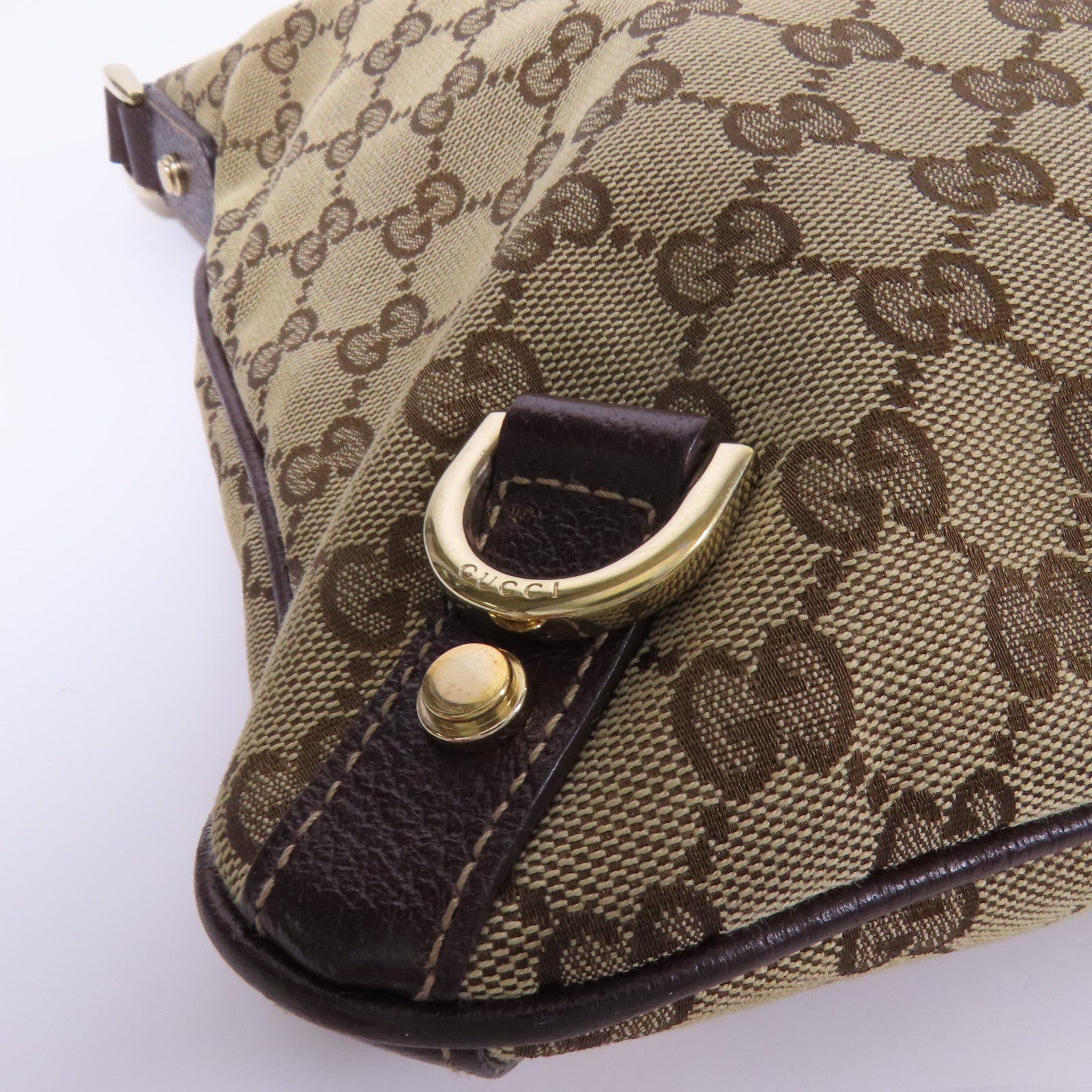 GUCCI 帆布Shoulder Bag金扣肩背袋