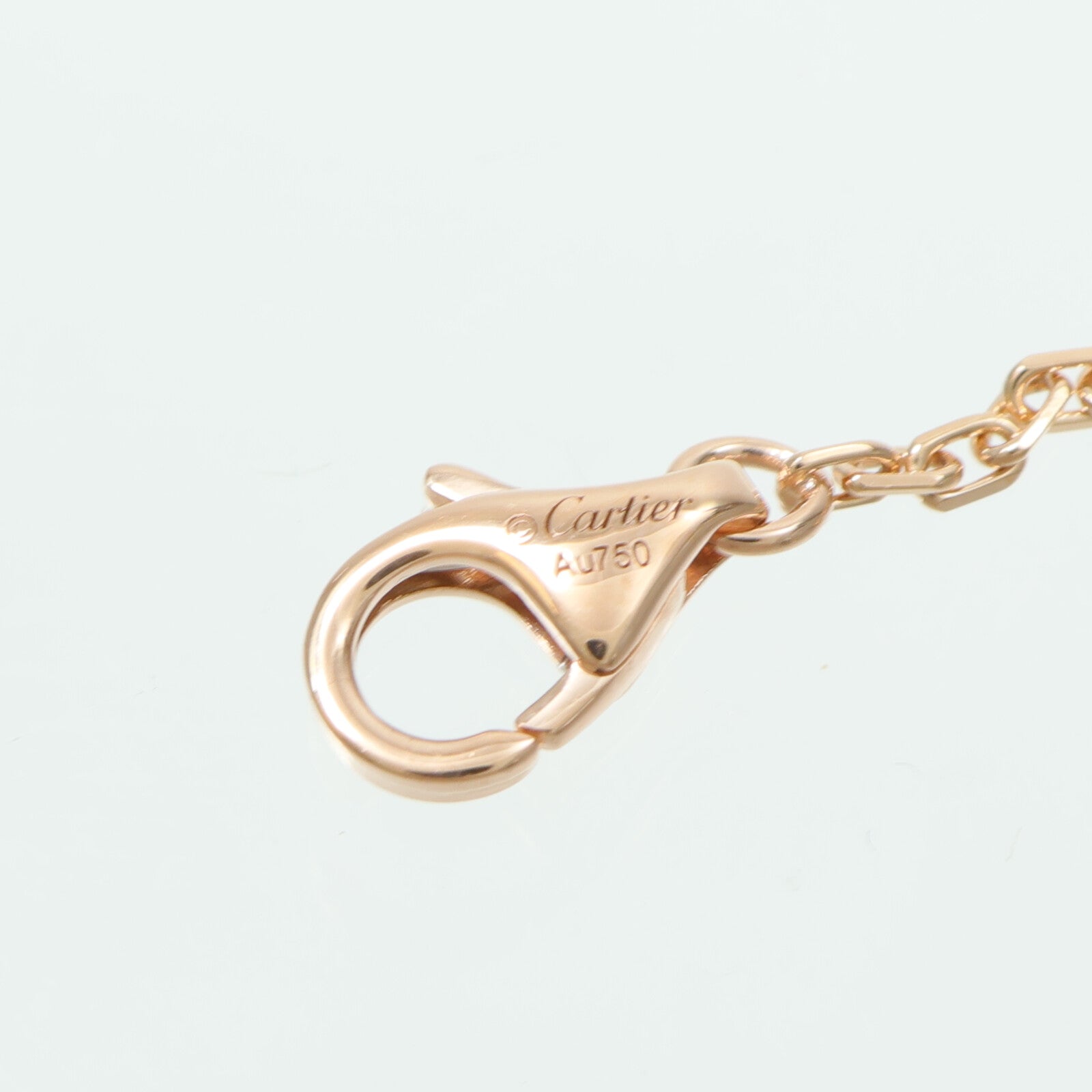 CARTIER 18K玫瑰金Love Necklace Paved鑽石項鍊