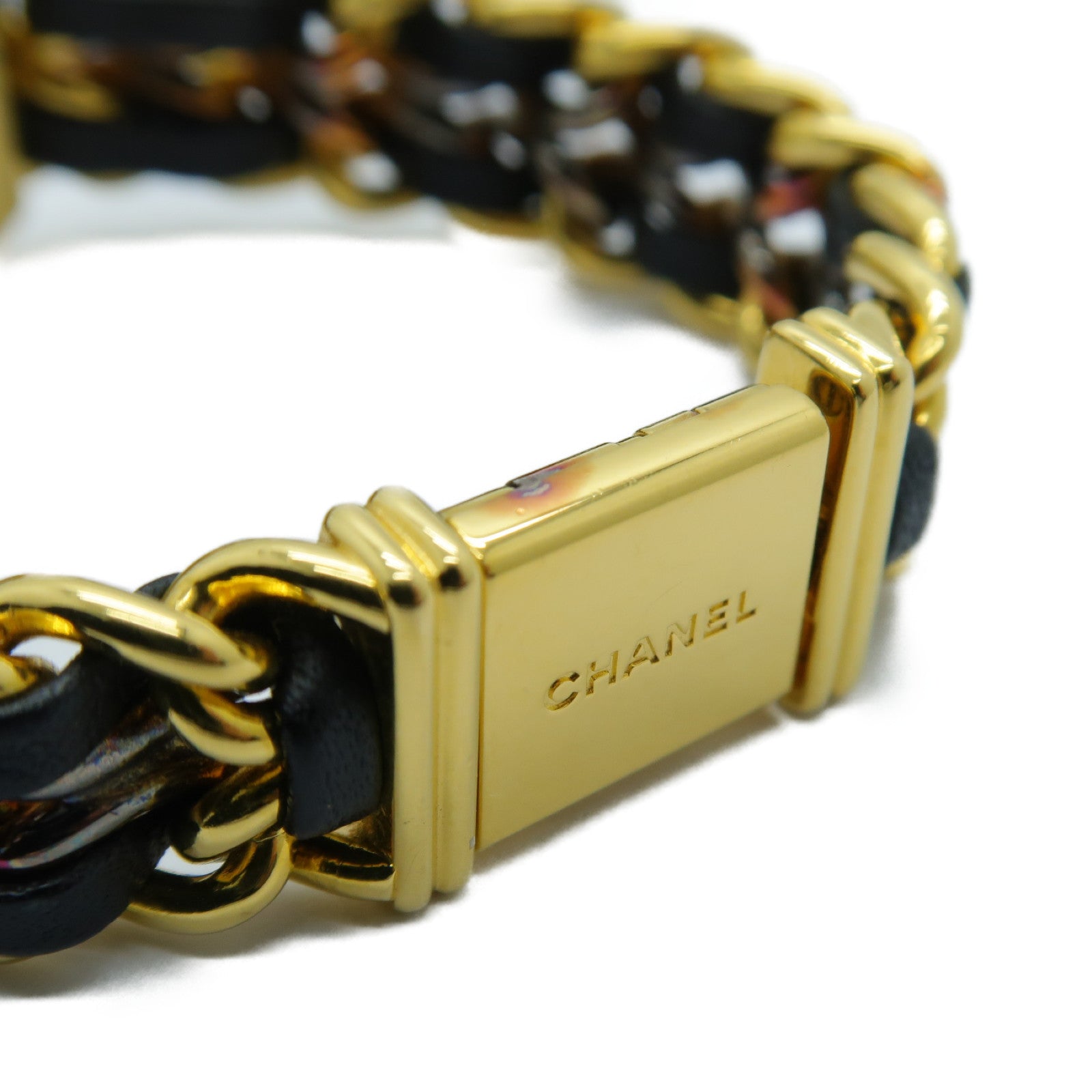 CHANEL 【激減優惠】Premiere M鍍金手錶石英機芯黑色/金色
