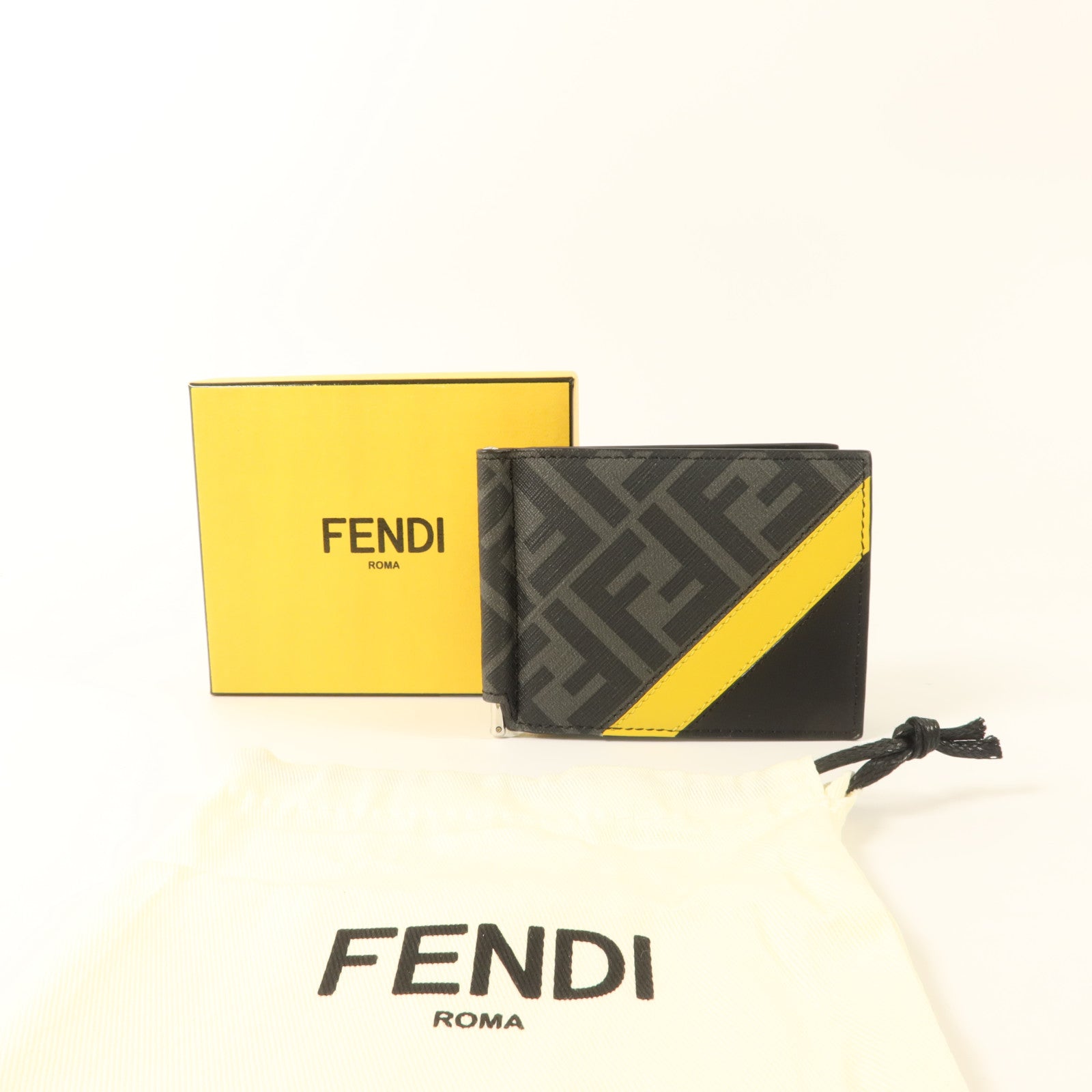 FENDI 塗層帆布Bifold Money Clip Wallet夾錢包