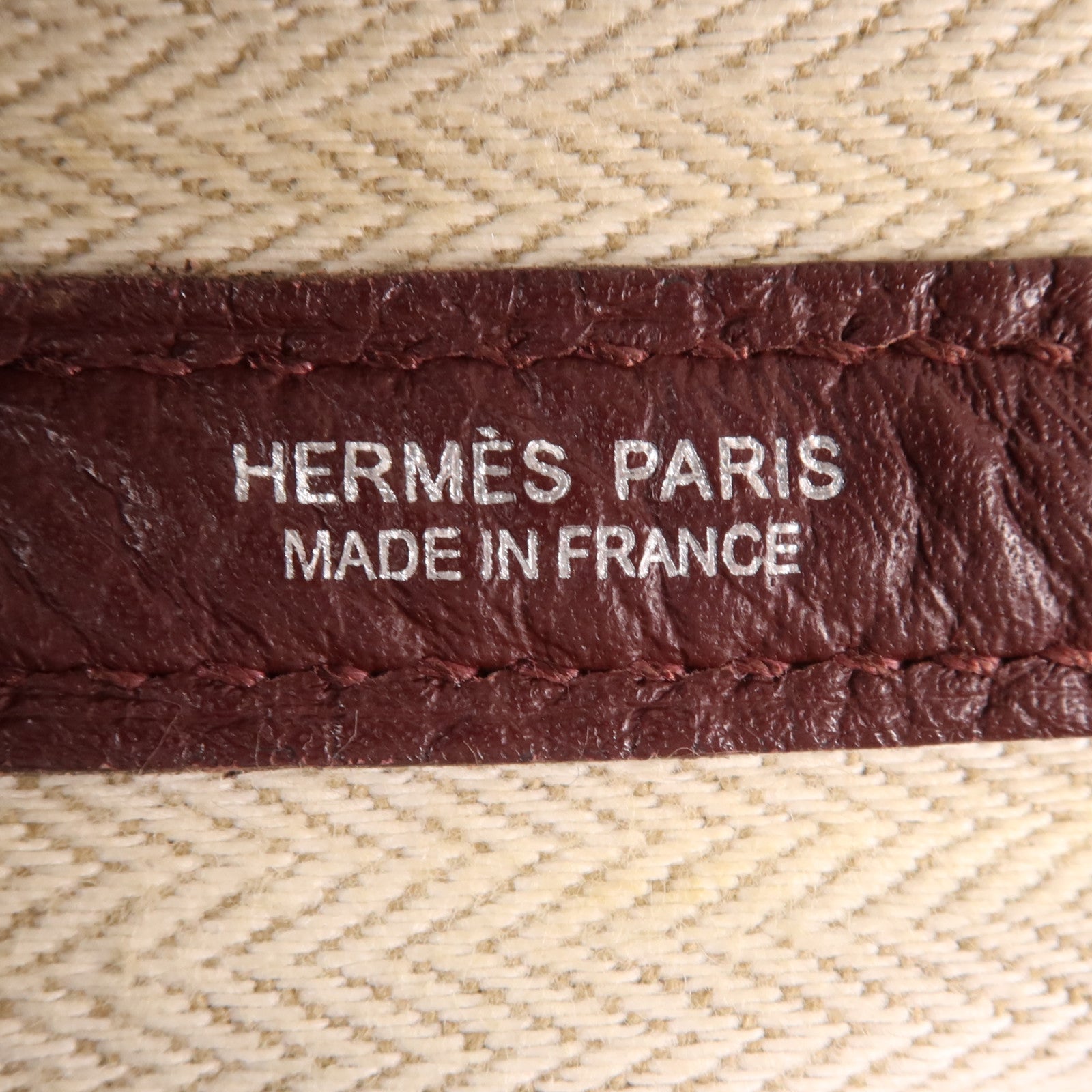 HERMES Country皮革Garden Party TPM銀扣手挽袋Bordeaux