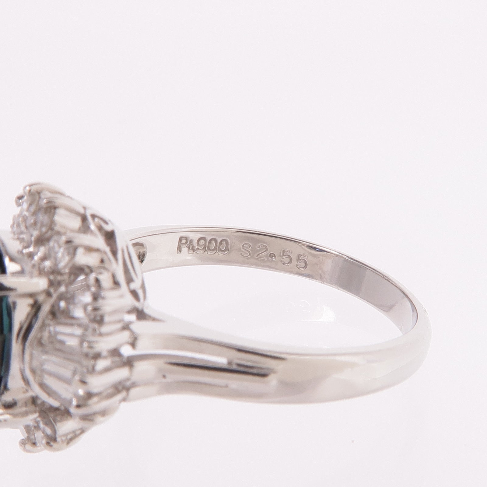 JEWELRY 【激減優惠】PT900鉑金Sapphire Diamond Ring藍寶石/鑽石戒指US#6.25