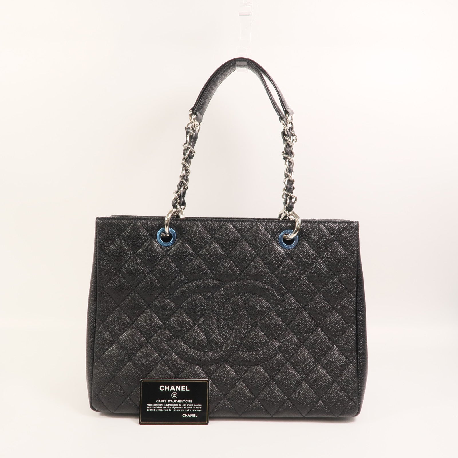 CHANEL 牛皮皮革GST Grand Shopping Tote Bag鏈帶肩背袋