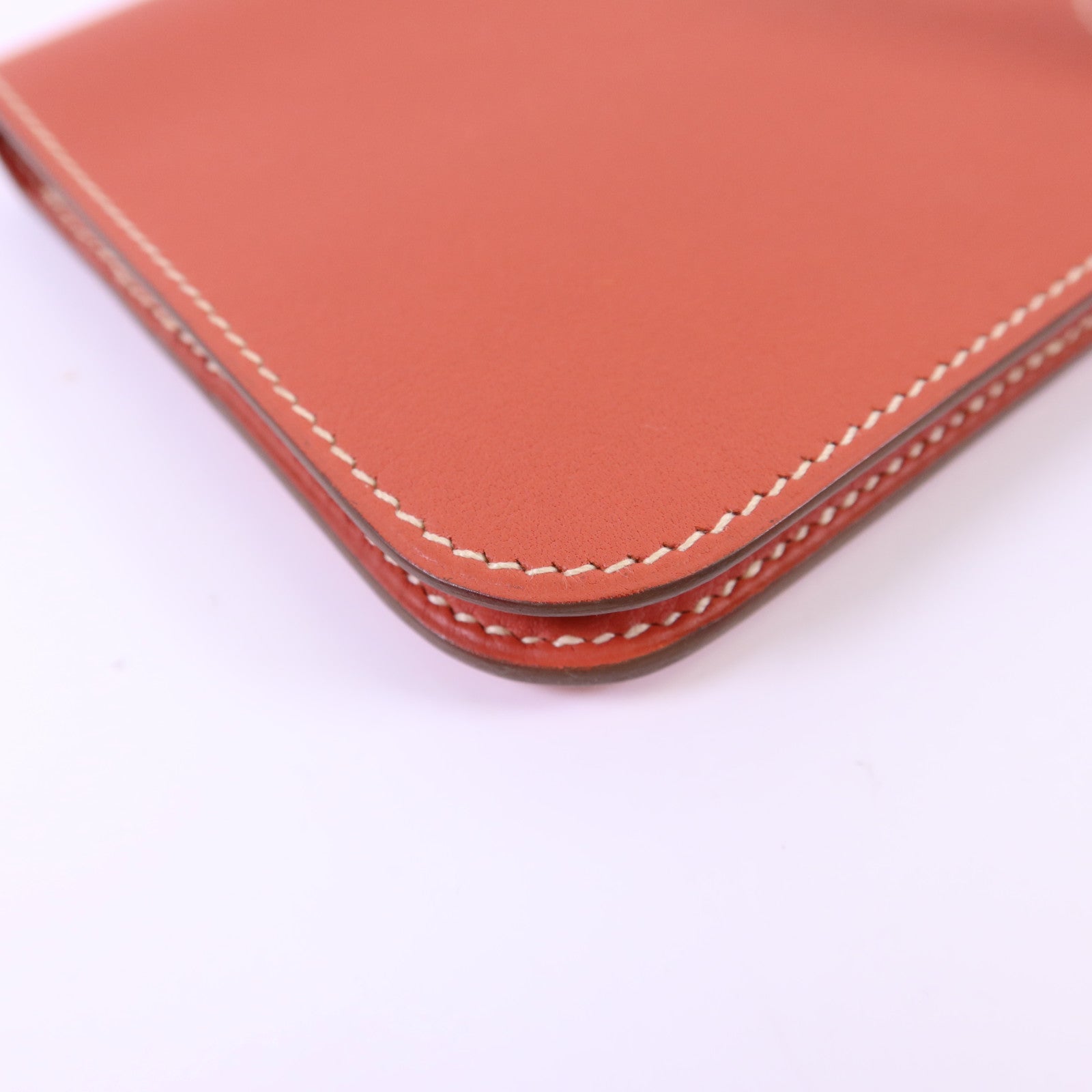 HERMES Swift皮革Dogon銀扣錢包Orange