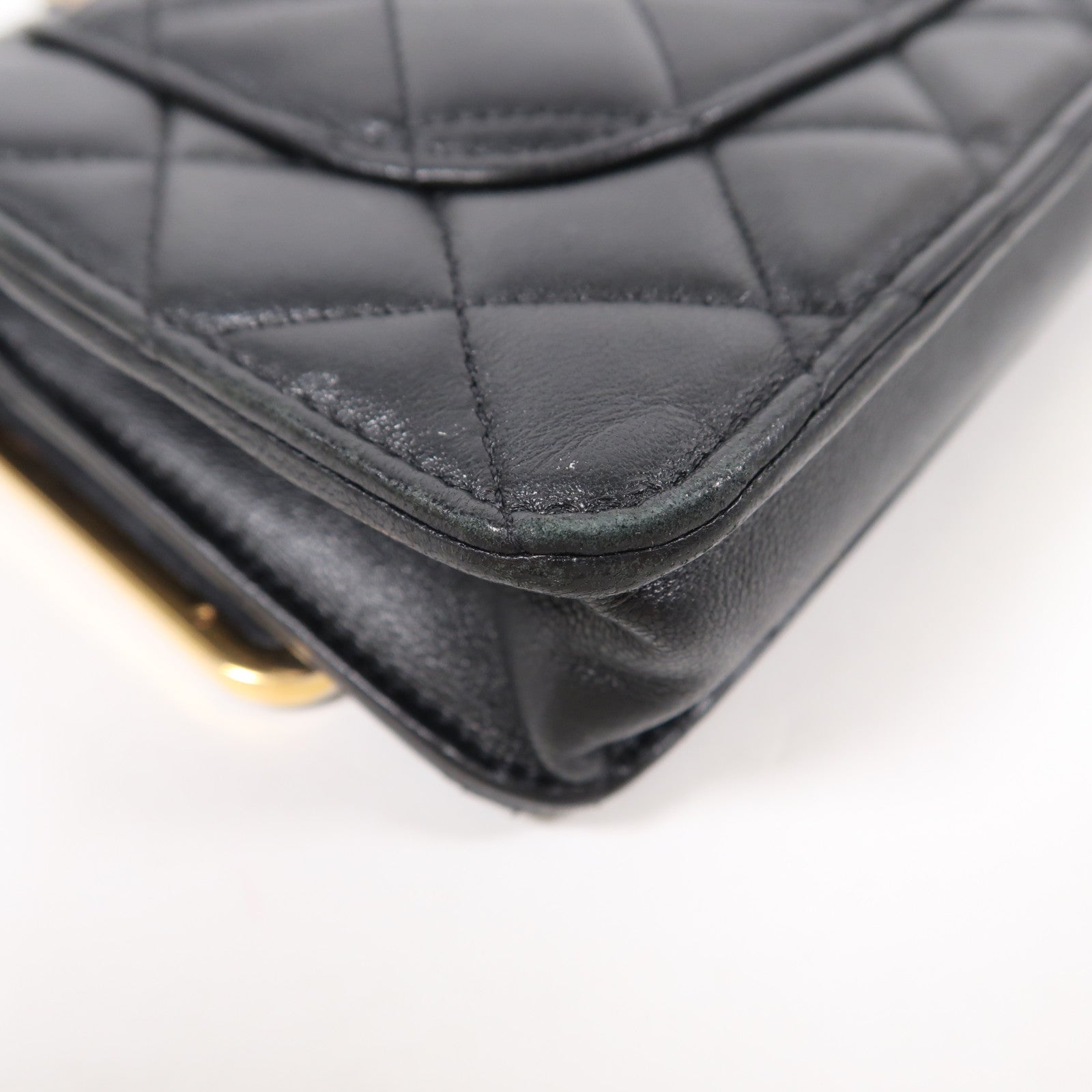 CHANEL 羊皮皮革Wallet On Chain金扣鏈帶肩背袋