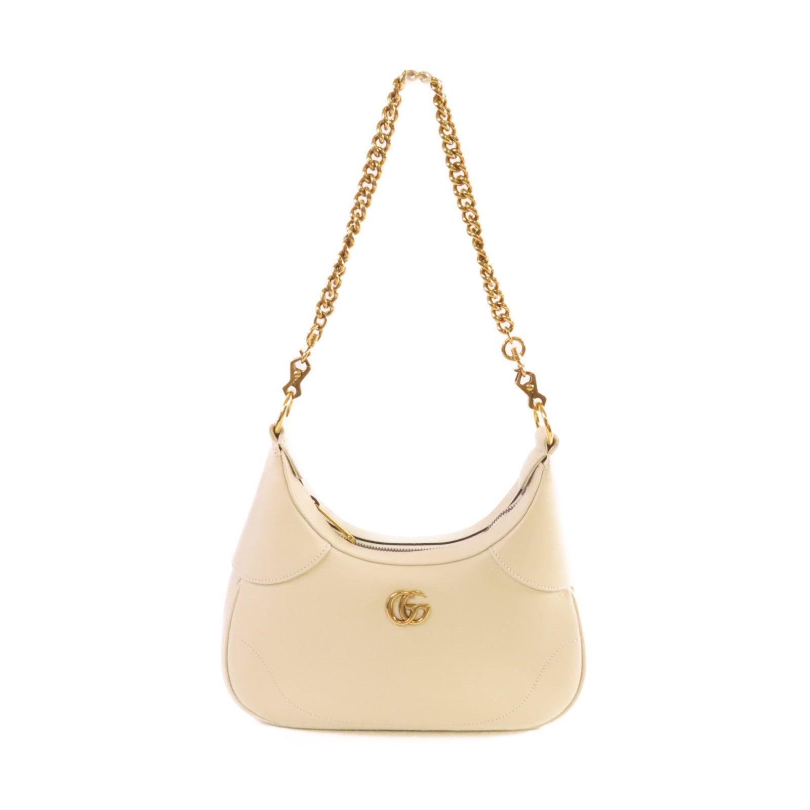 GUCCI 【激減優惠】牛皮皮革Aphrodite 2Way Shoulder Bag金扣鏈帶肩背袋米白色