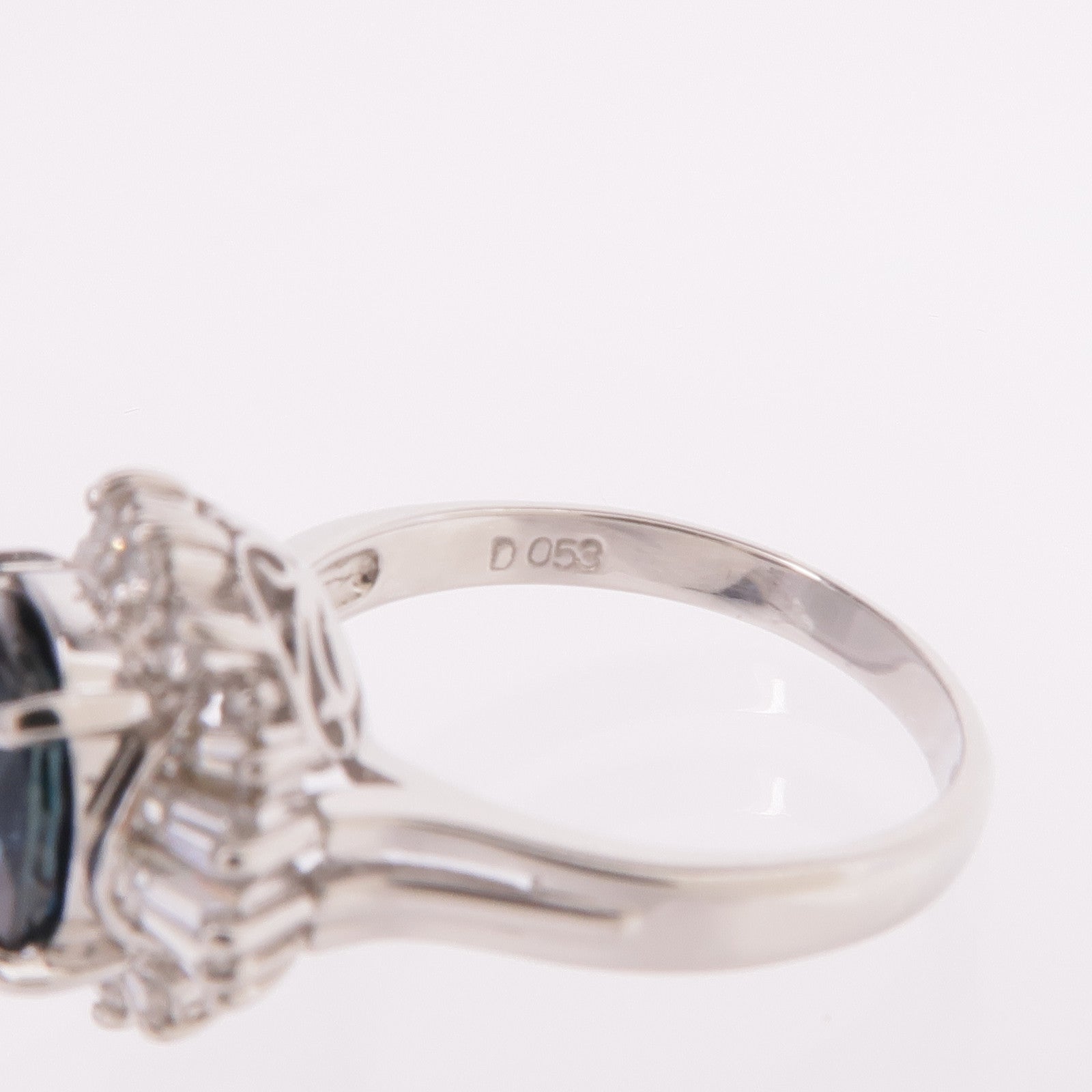 JEWELRY 【激減優惠】PT900鉑金Sapphire Diamond Ring藍寶石/鑽石戒指US#6.25