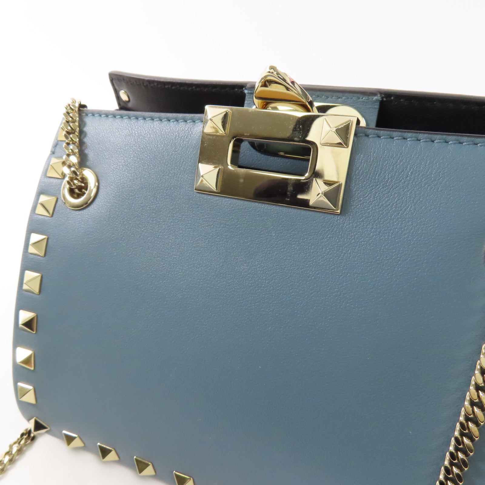 Valentino 牛皮皮革Chain Shoulder Bag金扣鏈帶肩背袋
