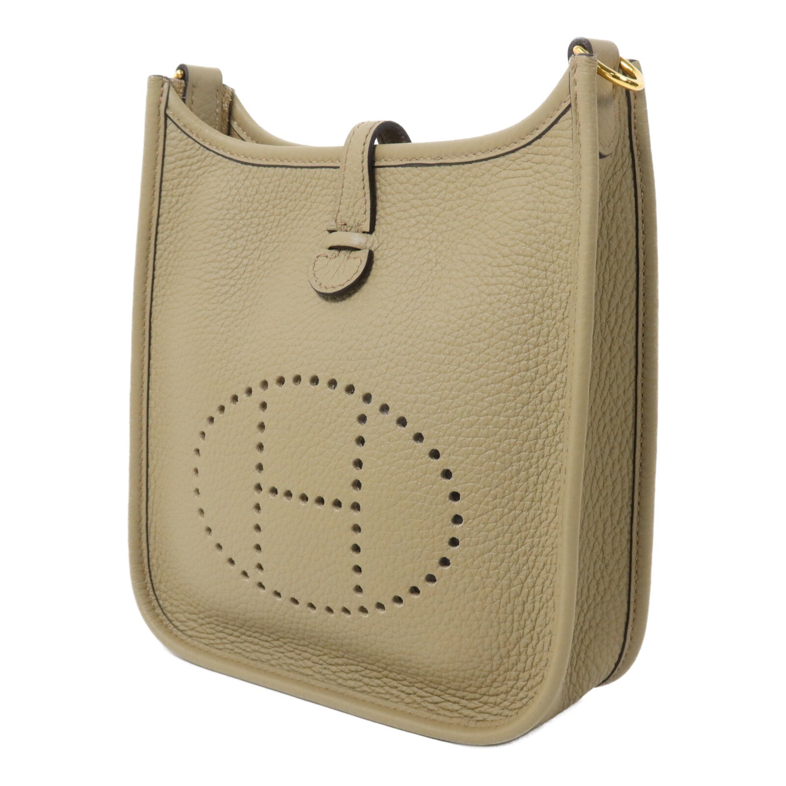 HERMES Clemence皮革Evelyne TPM肩背袋Beige Marfa