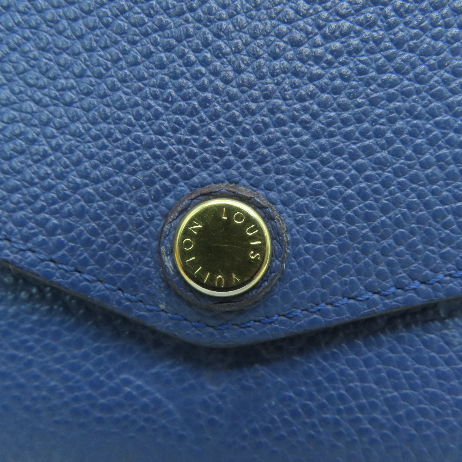 LOUIS VUITTON Monogram Empreinte Sarah金扣钱包深蓝色