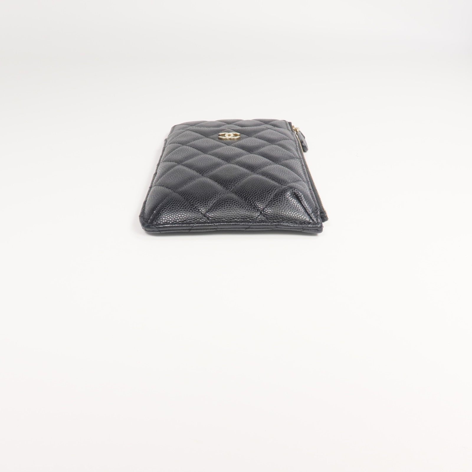 CHANEL 牛皮皮革Long Zip Wallet金扣長錢包