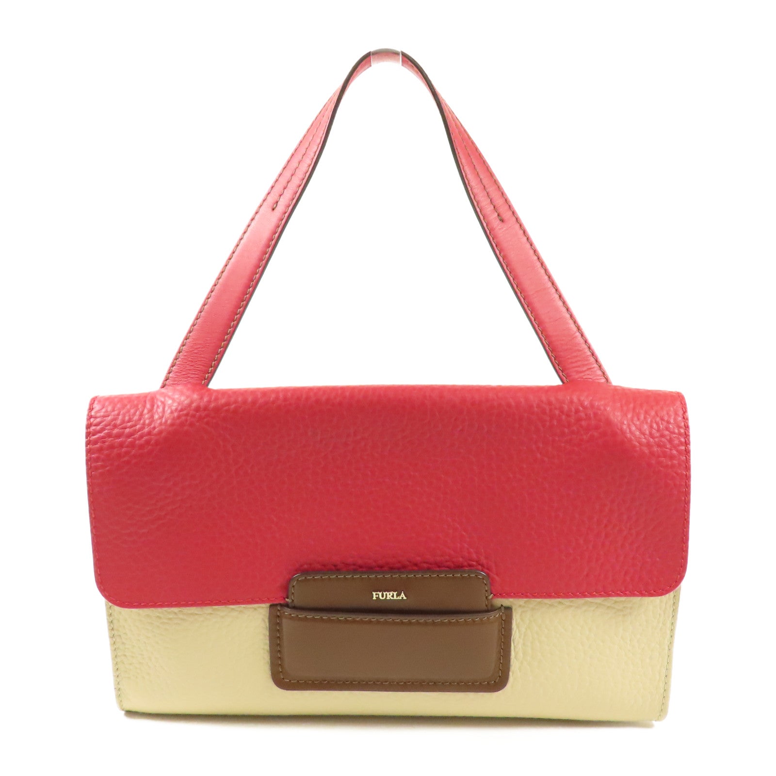 Furla 牛皮皮革Shoulder Bag金扣肩背袋