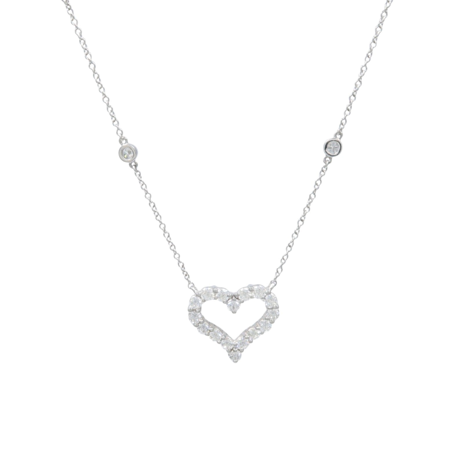 TIFFANY＆CO PT950鉑金Diamond Hearts鑽石項鍊