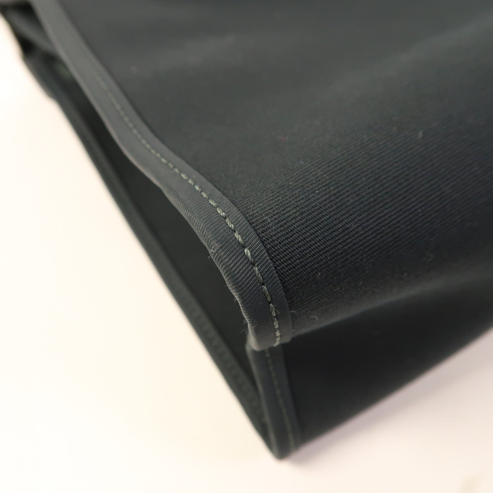 HERMES 帆布Herbag PM銀扣手挽肩背兩用袋Vert Cypress/Bleu Saphir