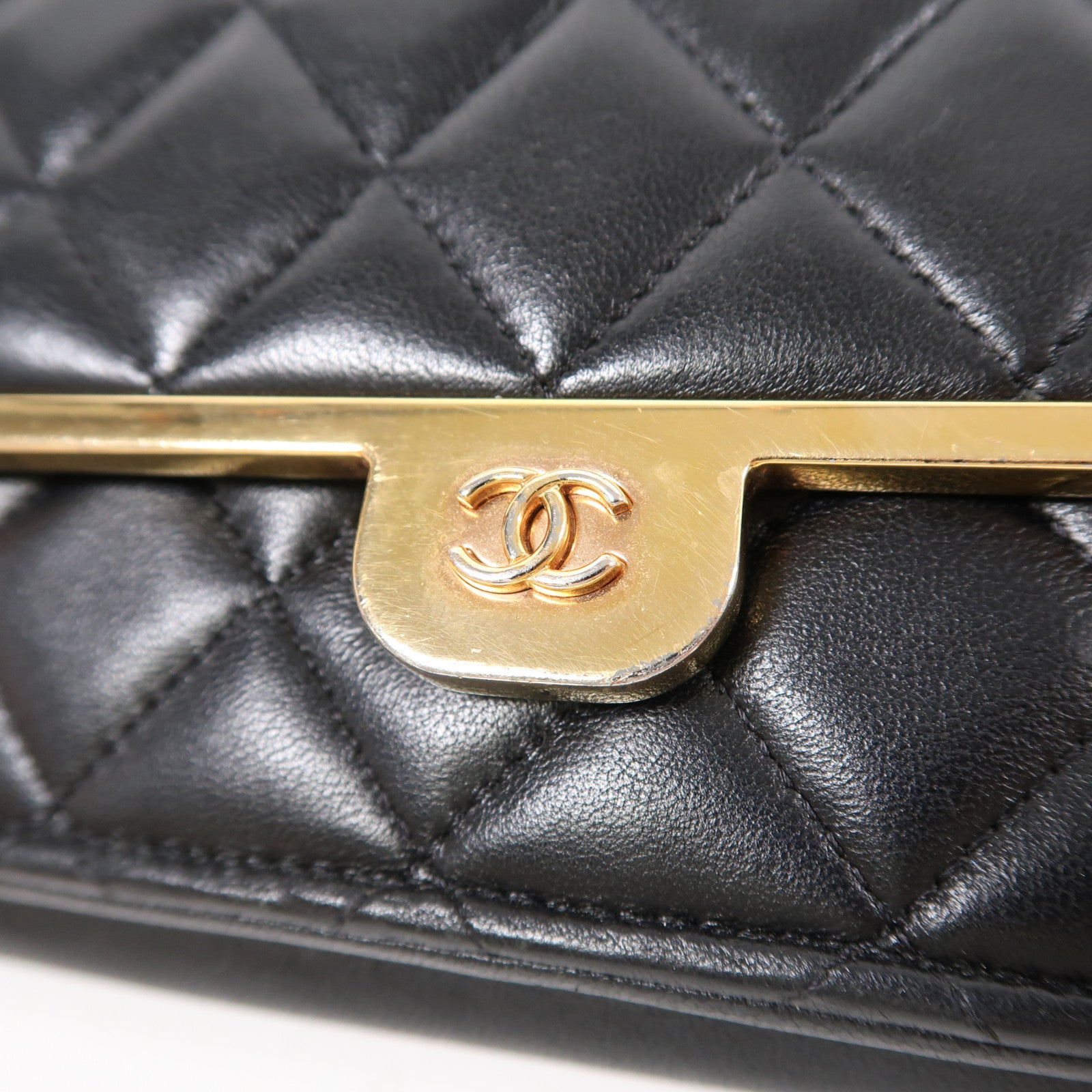 CHANEL 羊皮皮革Wallet On Chain金扣鏈帶肩背袋