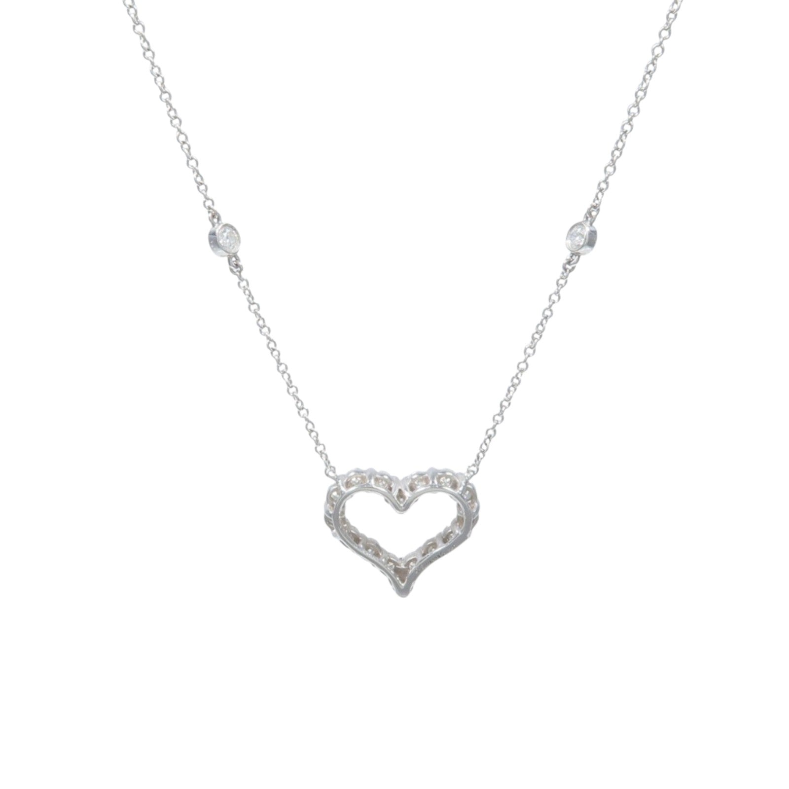 TIFFANY＆CO PT950鉑金Diamond Hearts鑽石項鍊