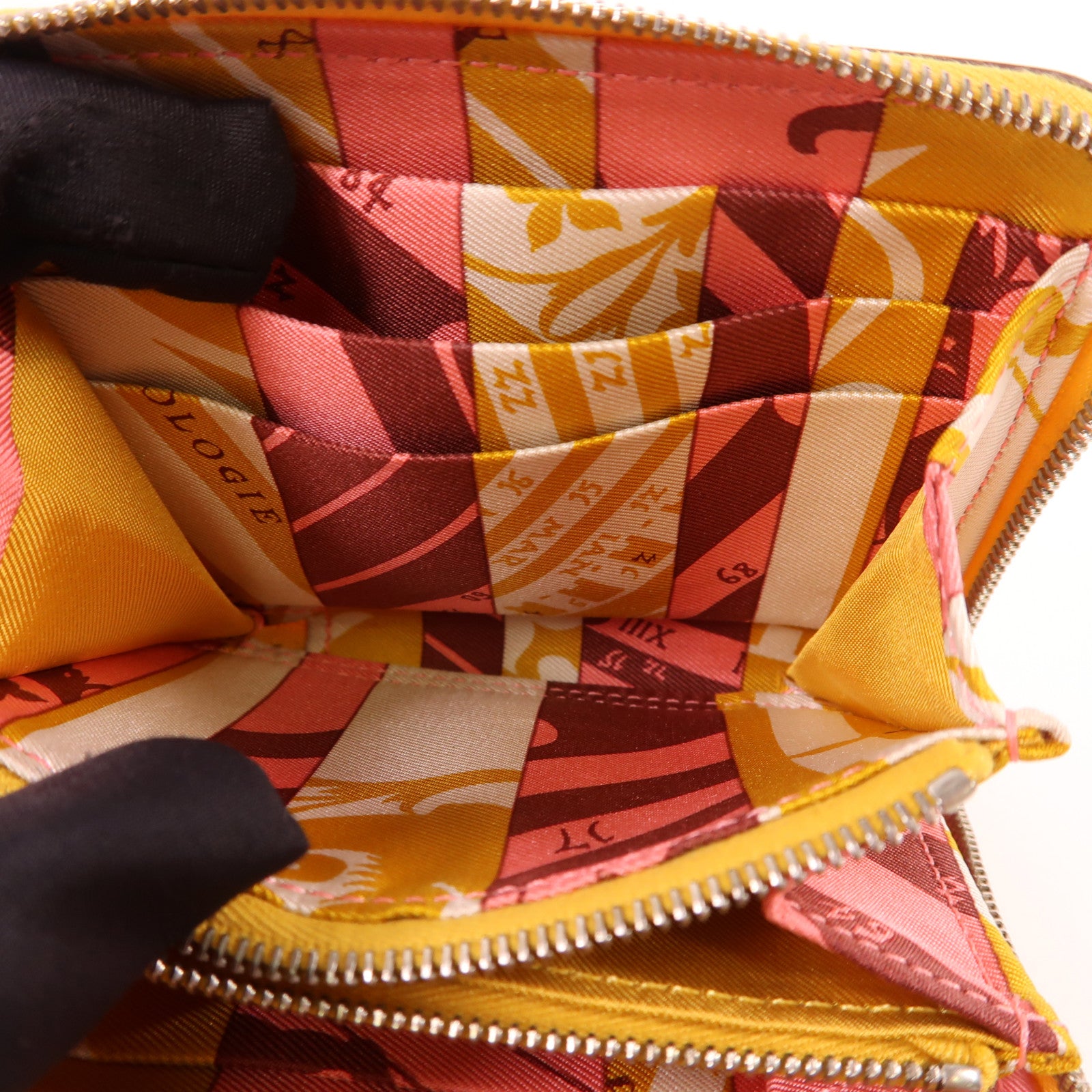 HERMES Evercolor皮革Silk In Compact Wallet銀扣錢包9D Jaune Ambre