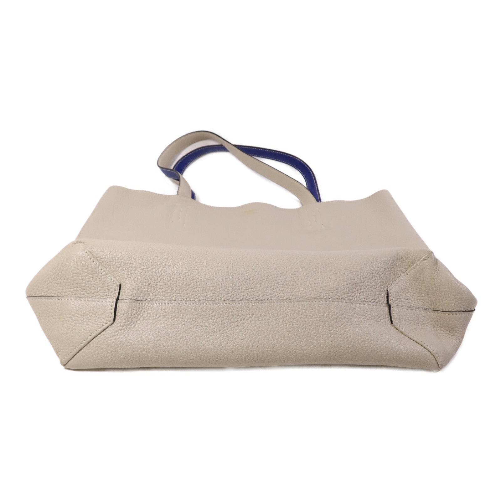 HERMES Clemence皮革Double Sens肩背袋Bleu Electrique /Parchemin