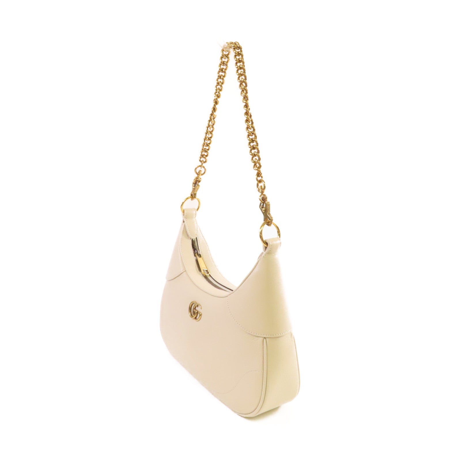 GUCCI 【激減優惠】牛皮皮革Aphrodite 2Way Shoulder Bag金扣鏈帶肩背袋米白色