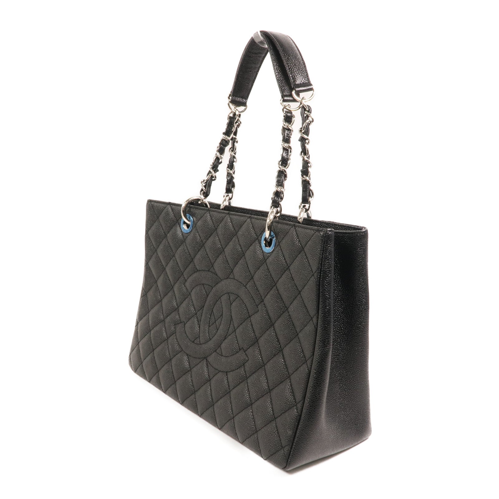 CHANEL 牛皮皮革GST Grand Shopping Tote Bag鏈帶肩背袋