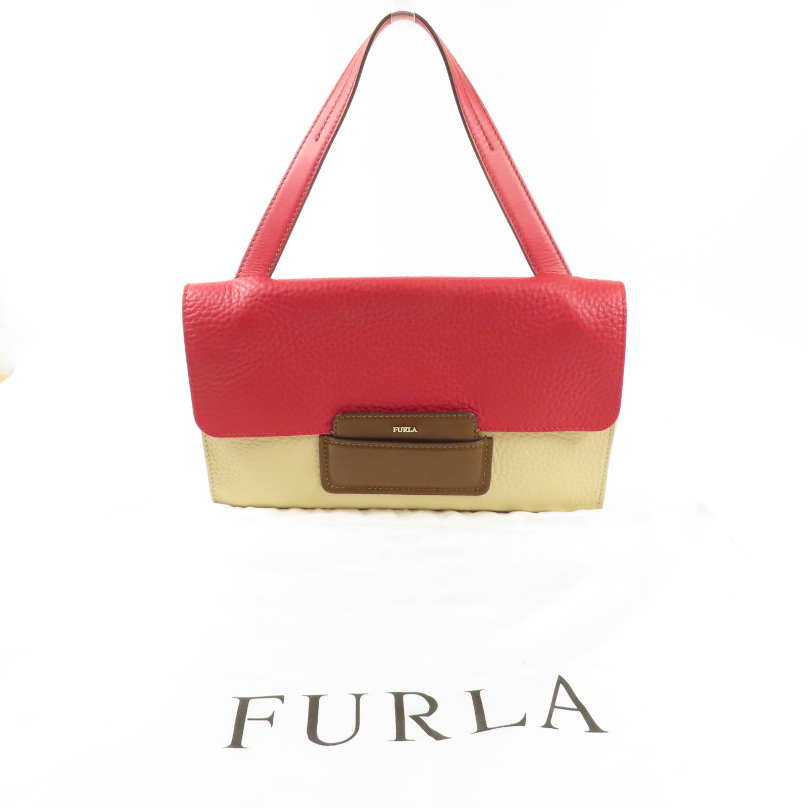 Furla 牛皮皮革Shoulder Bag金扣肩背袋