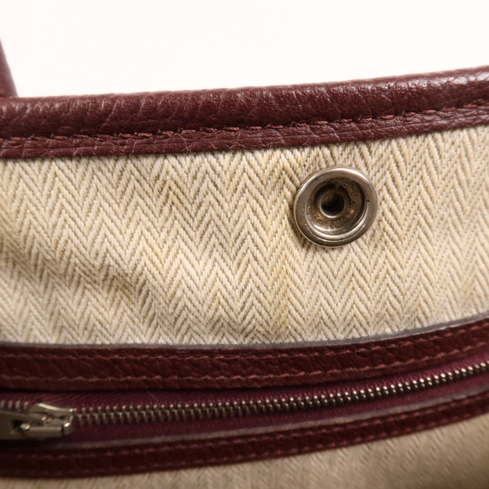 HERMES Country皮革Garden Party TPM銀扣手挽袋Bordeaux