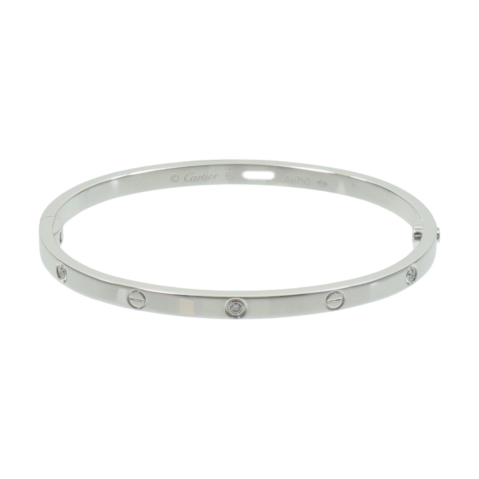 CARTIER 18K白金Love Bracelet 6P Diamond鑽石手鐲
