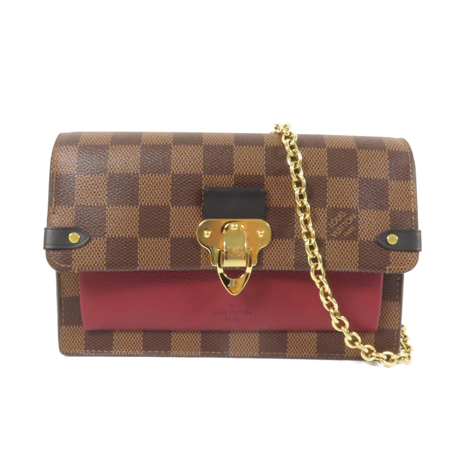 LOUIS VUITTON Damier Vavin金扣鏈帶肩背袋