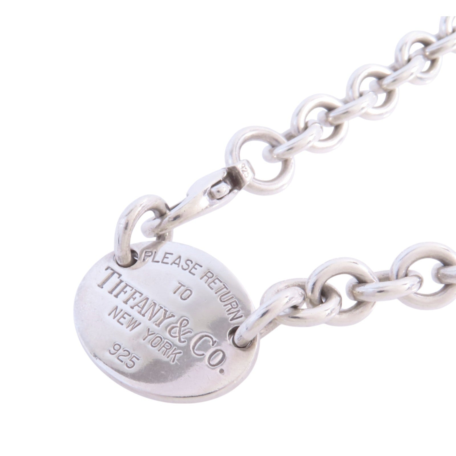 TIFFANY＆CO 925純銀RTT Oval Tag Necklace銀扣項鏈