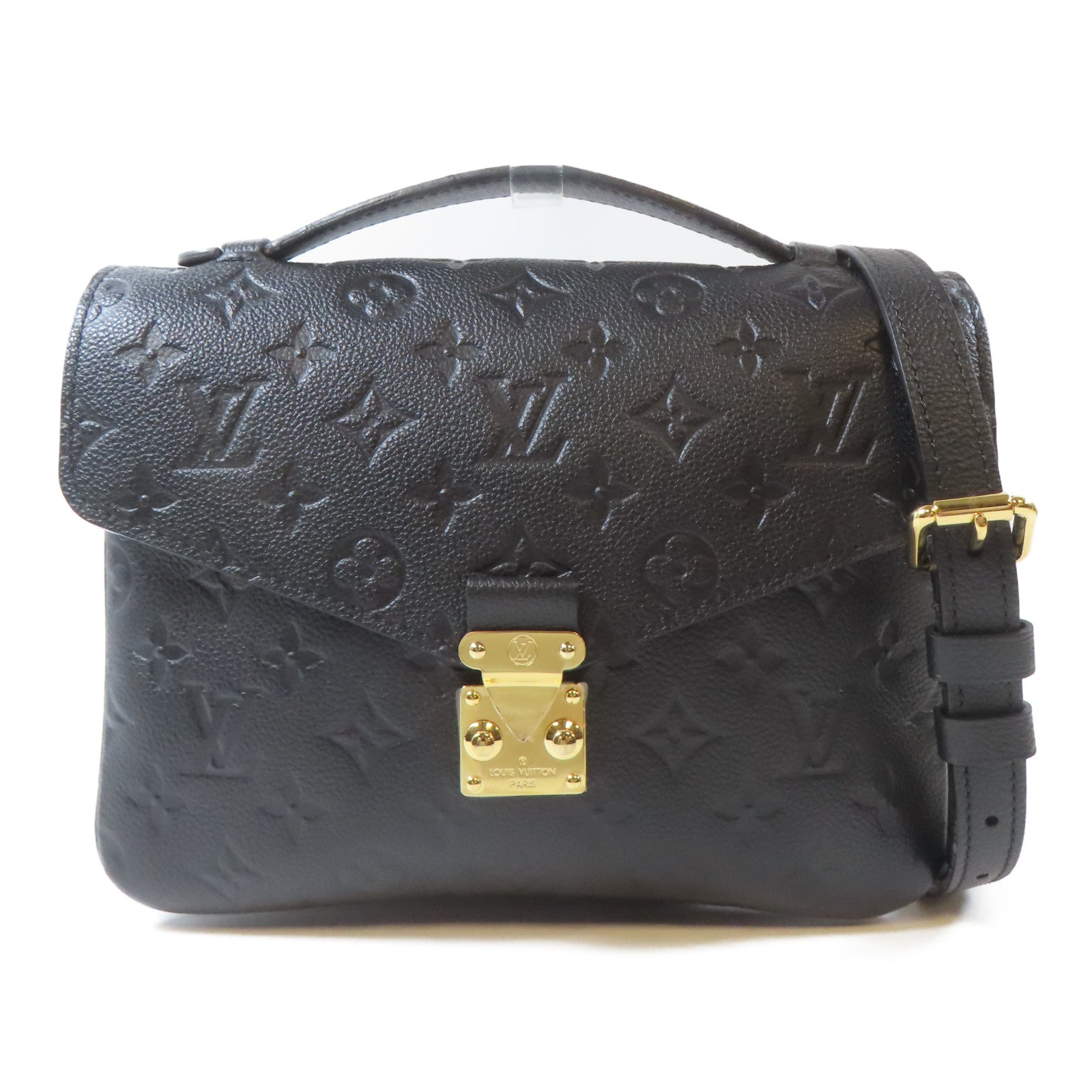 LOUIS VUITTON Monogram Empreinte Pochette Metis金扣手挽肩背兩用袋黑色