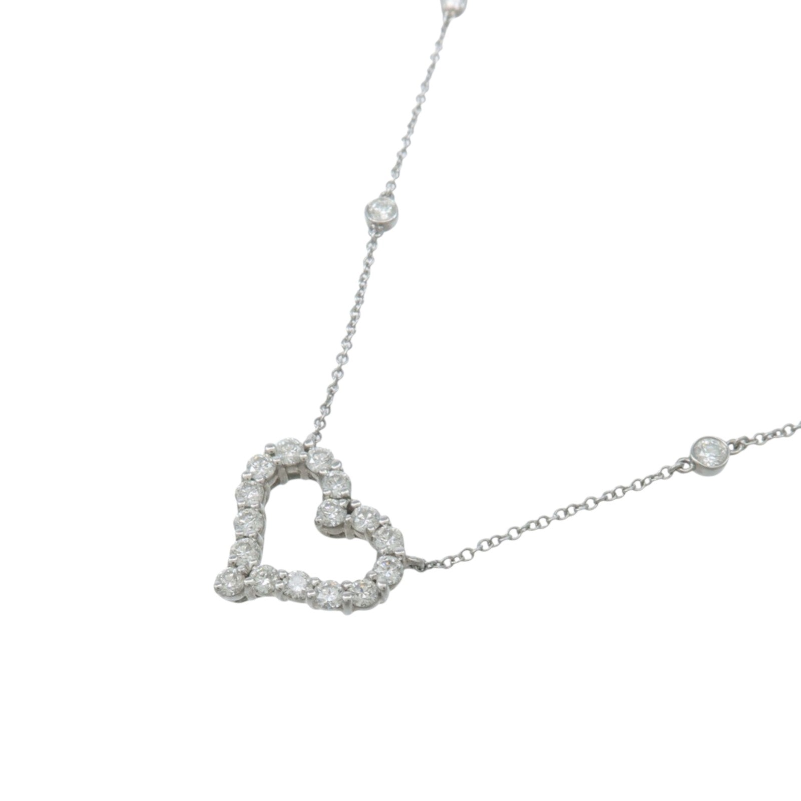 TIFFANY＆CO PT950鉑金Diamond Hearts鑽石項鍊