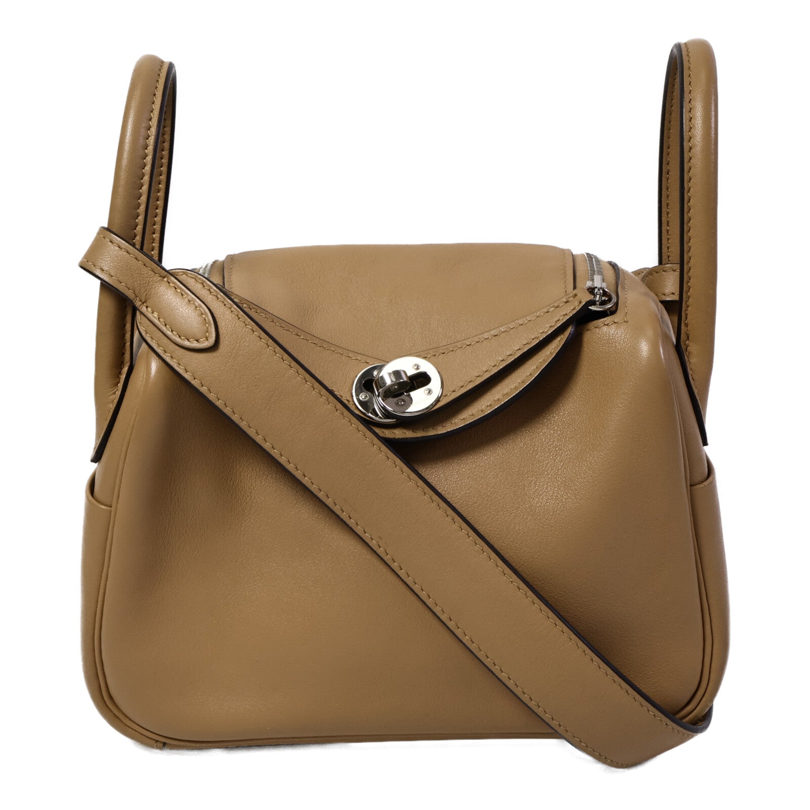 HERMES 【激減優惠】Swift皮革Mini Lindy手挽肩背兩用袋Chai/Mauve Sylvst