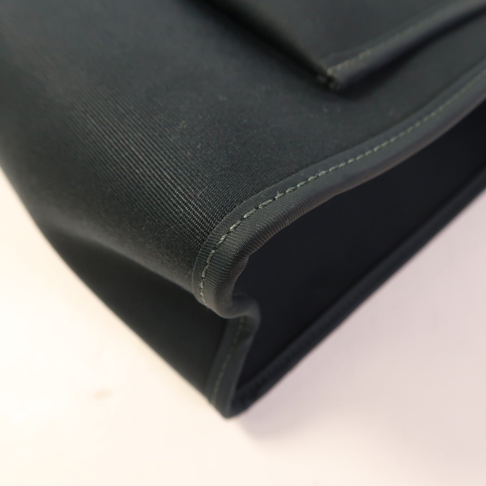 HERMES 帆布Herbag PM銀扣手挽肩背兩用袋Vert Cypress/Bleu Saphir