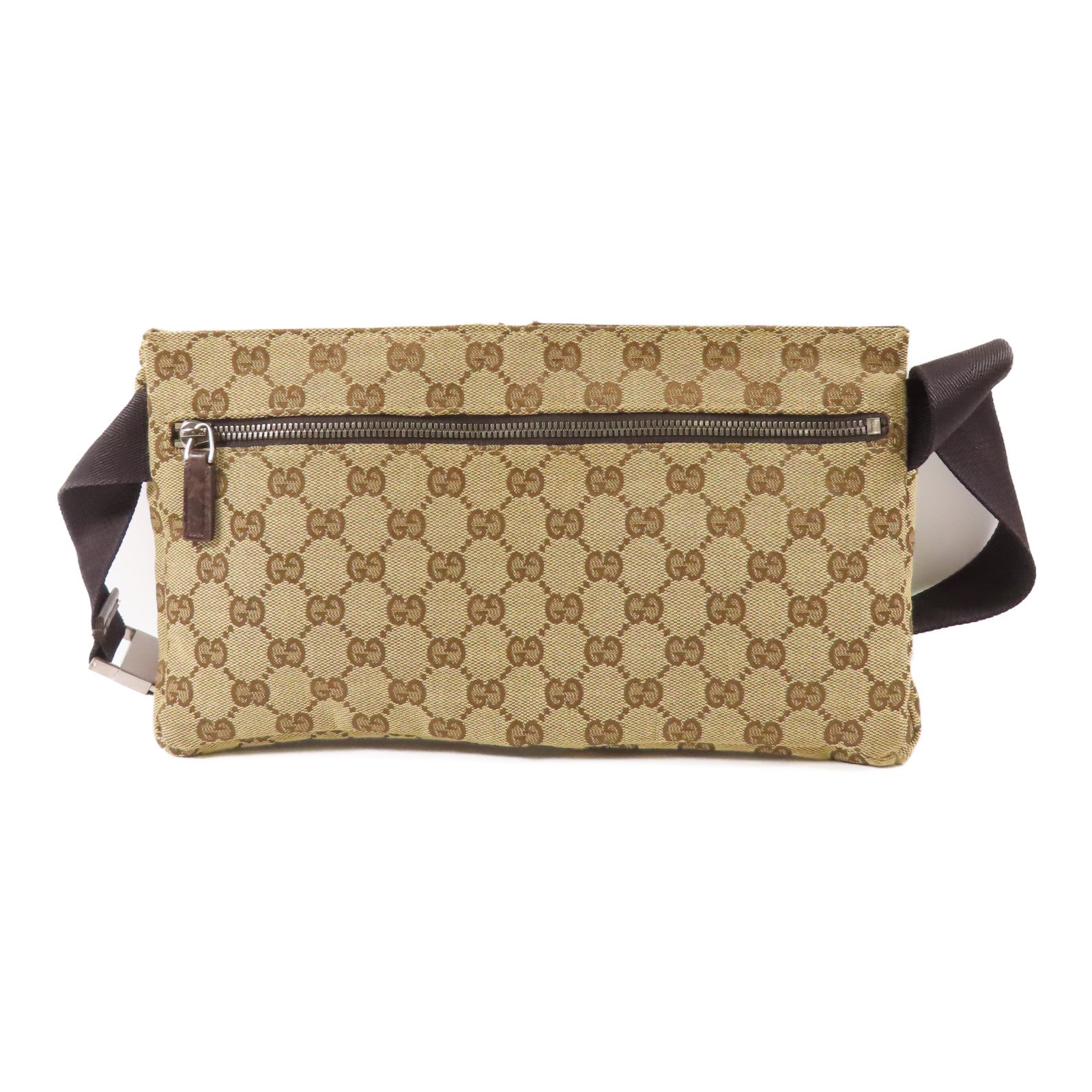 GUCCI 帆布Waist Bag銀扣腰包