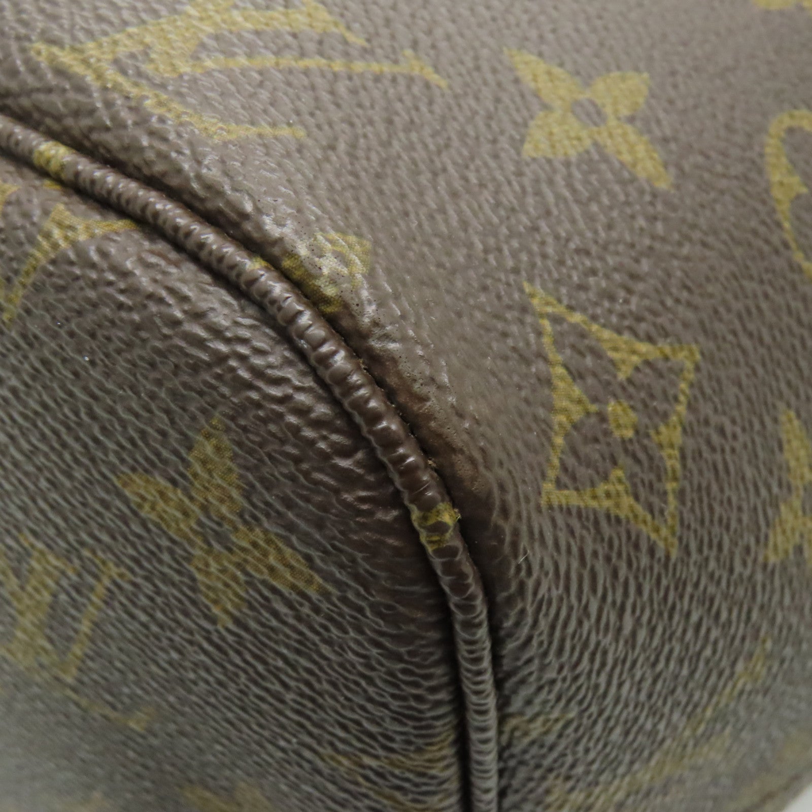 LOUIS VUITTON Monogram Neverfull MM金扣手挽袋啡色