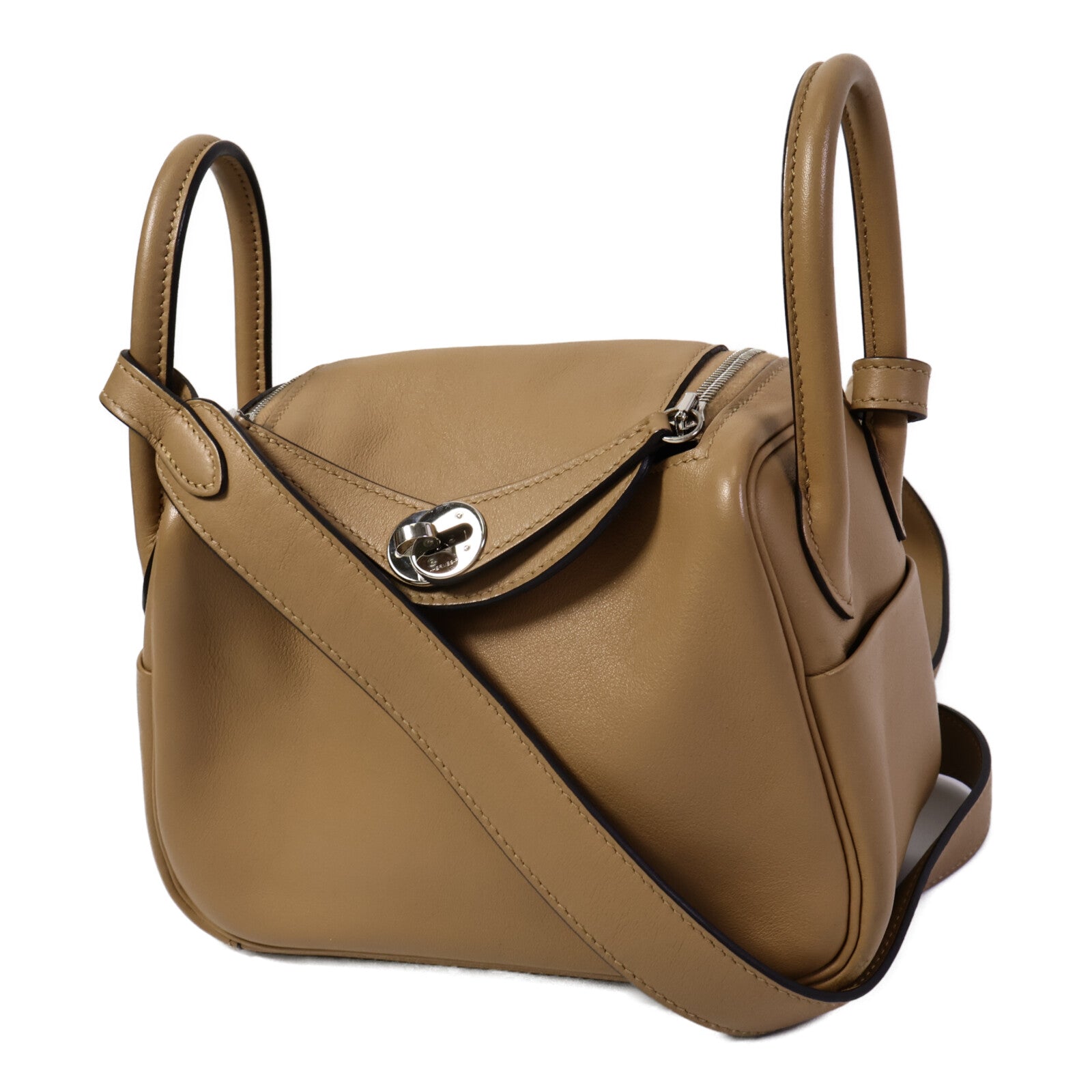 HERMES 【激減優惠】Swift皮革Mini Lindy手挽肩背兩用袋Chai/Mauve Sylvst