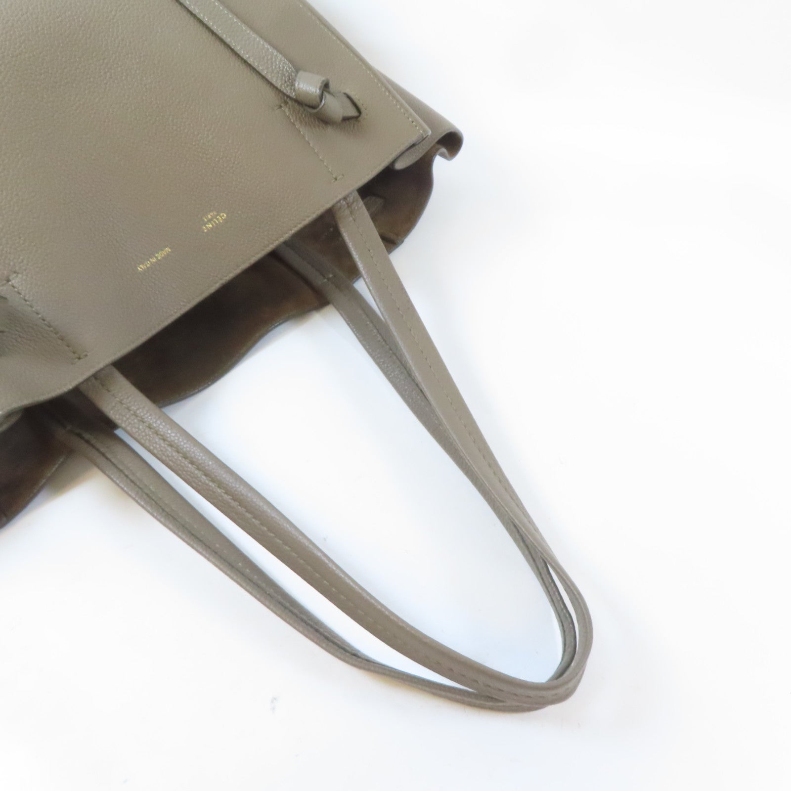 CELINE 牛皮皮革Small Cabas Phantom肩背袋啡色