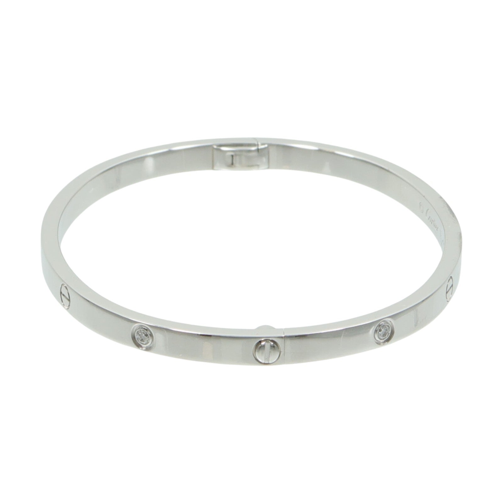 CARTIER 18K白金Love Bracelet 6P Diamond鑽石手鐲