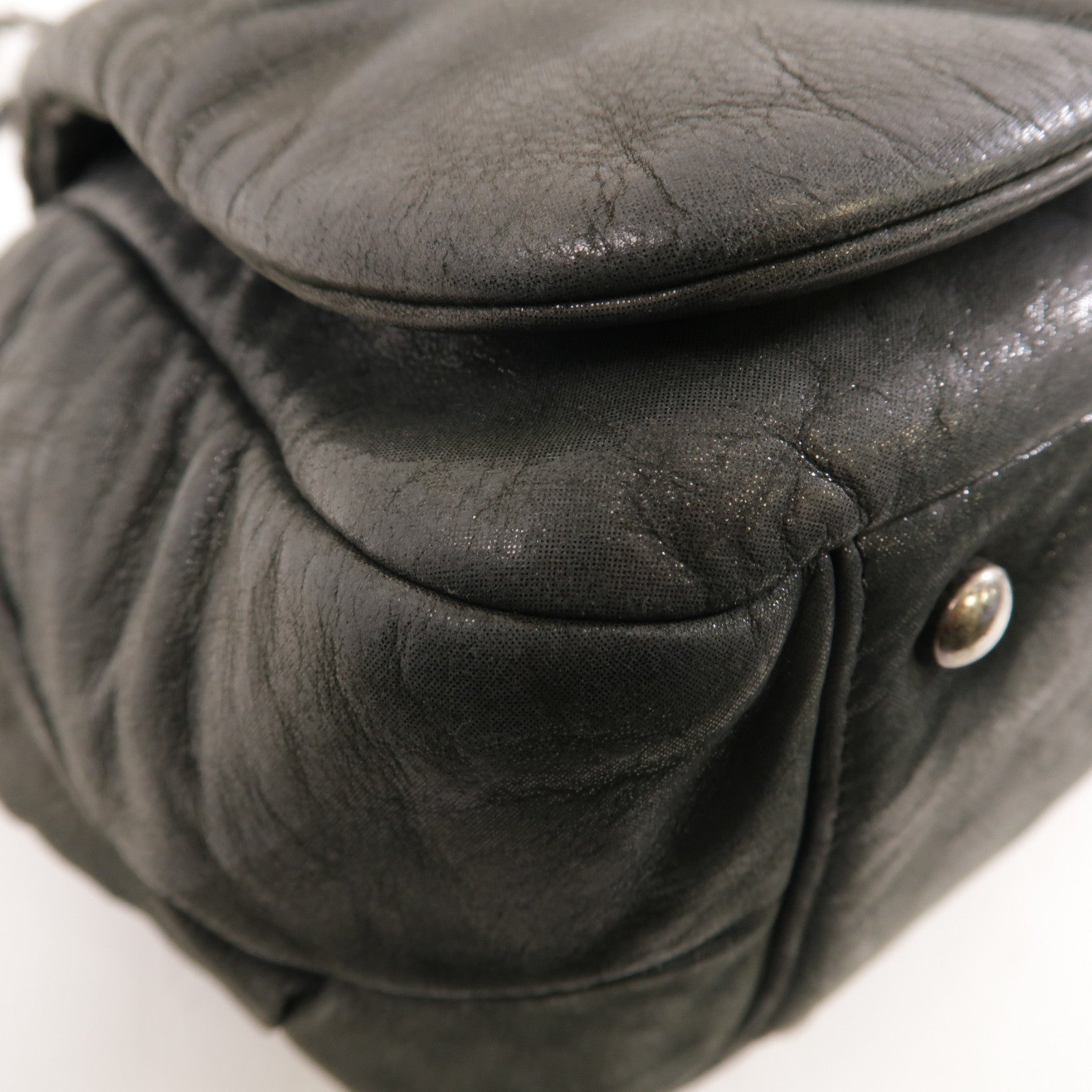 CHANEL (PRICE DOWN) CC SHW Chain Shoulder Bag Calfskin Leather Grey