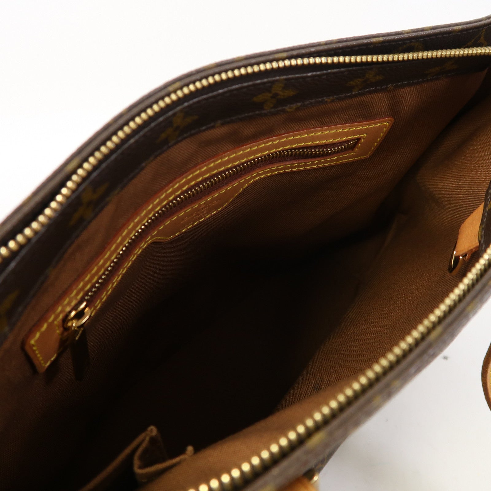LOUIS VUITTON Monogram Cabas Piano金扣肩背袋啡色