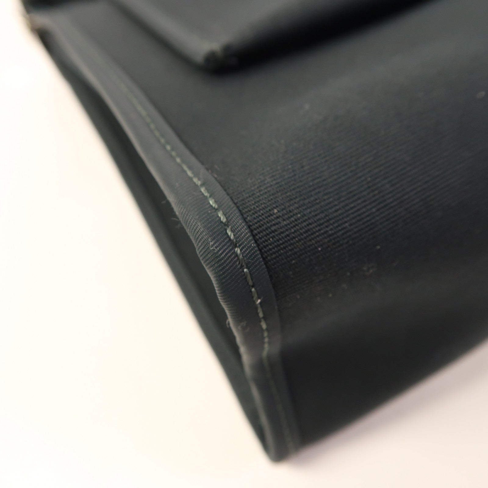 HERMES 帆布Herbag PM銀扣手挽肩背兩用袋Vert Cypress/Bleu Saphir