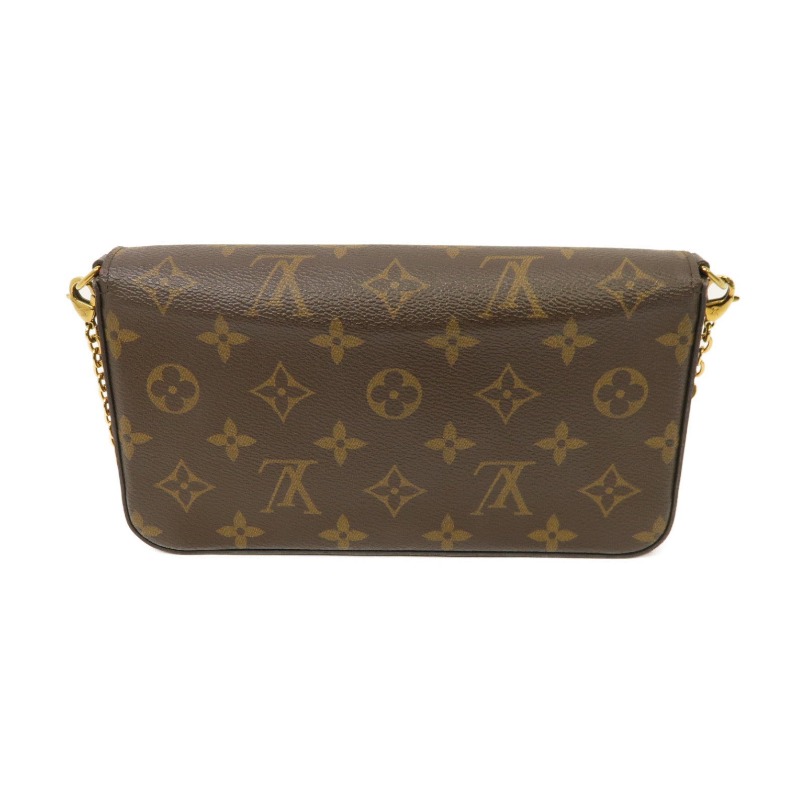 LOUIS VUITTON Monogram Felicie Pochette金扣鏈帶肩背袋啡色