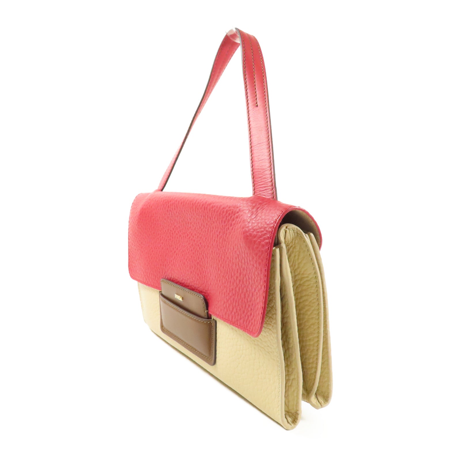 Furla 【激減優惠】牛皮皮革Shoulder Bag金扣肩背袋