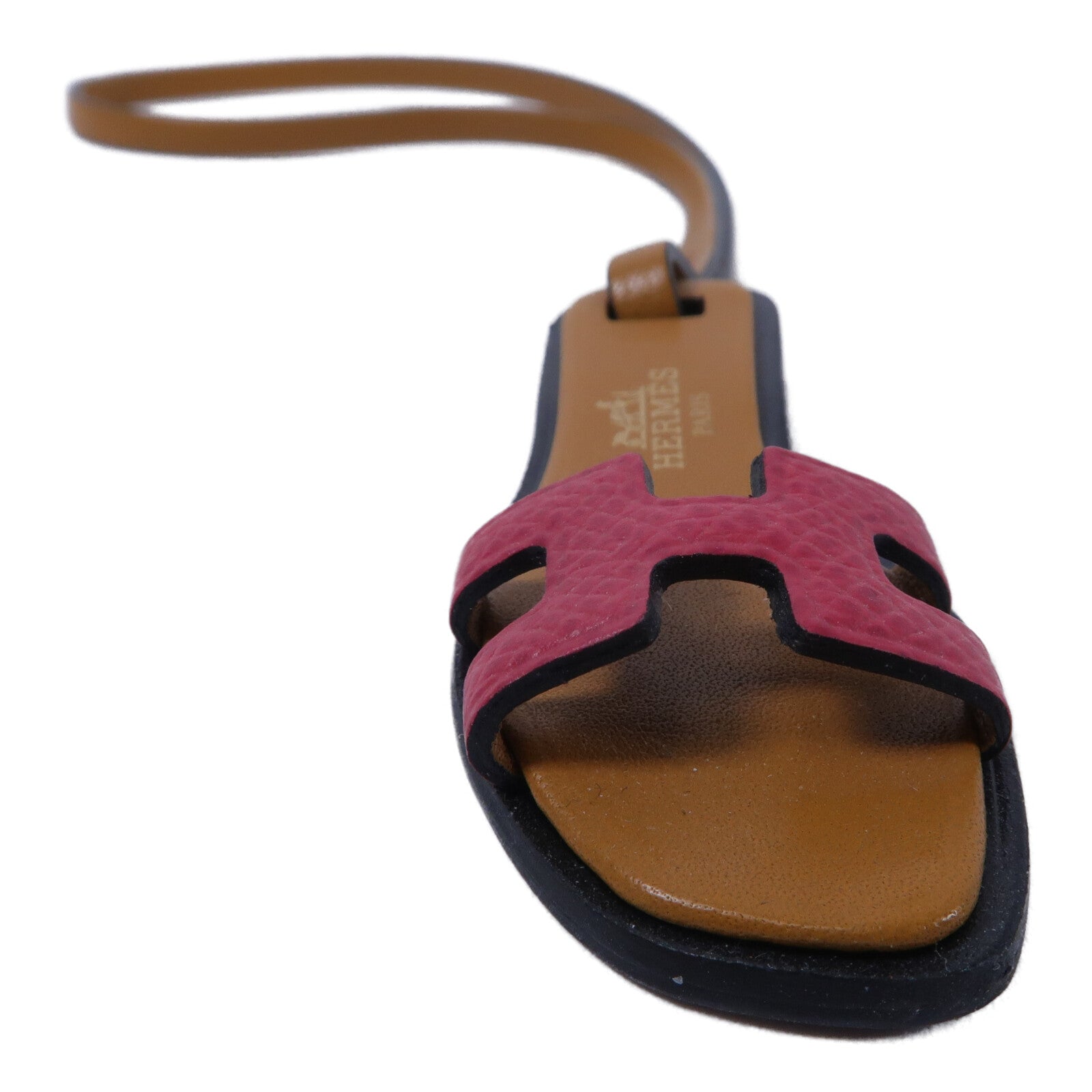 HERMES Epsom皮革/Vache Hunter皮革Oran Charm掛飾Rose Mexico